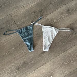 NWOT Skims 3X Thong Bundle. 2 pair of thong panties in Blue and Gray.